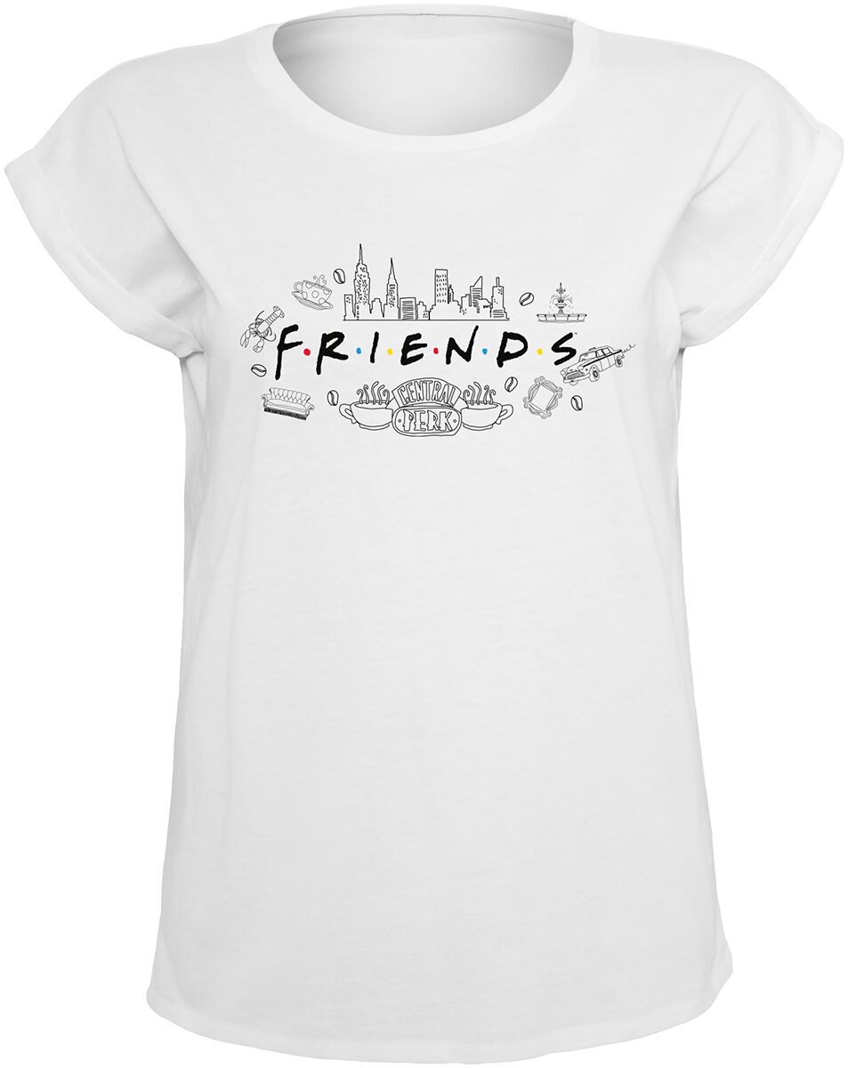 T-Shirt Manches courtes de Looney Tunes - Warner 100 - Friends - S à XXL - pour Femme - blanc
