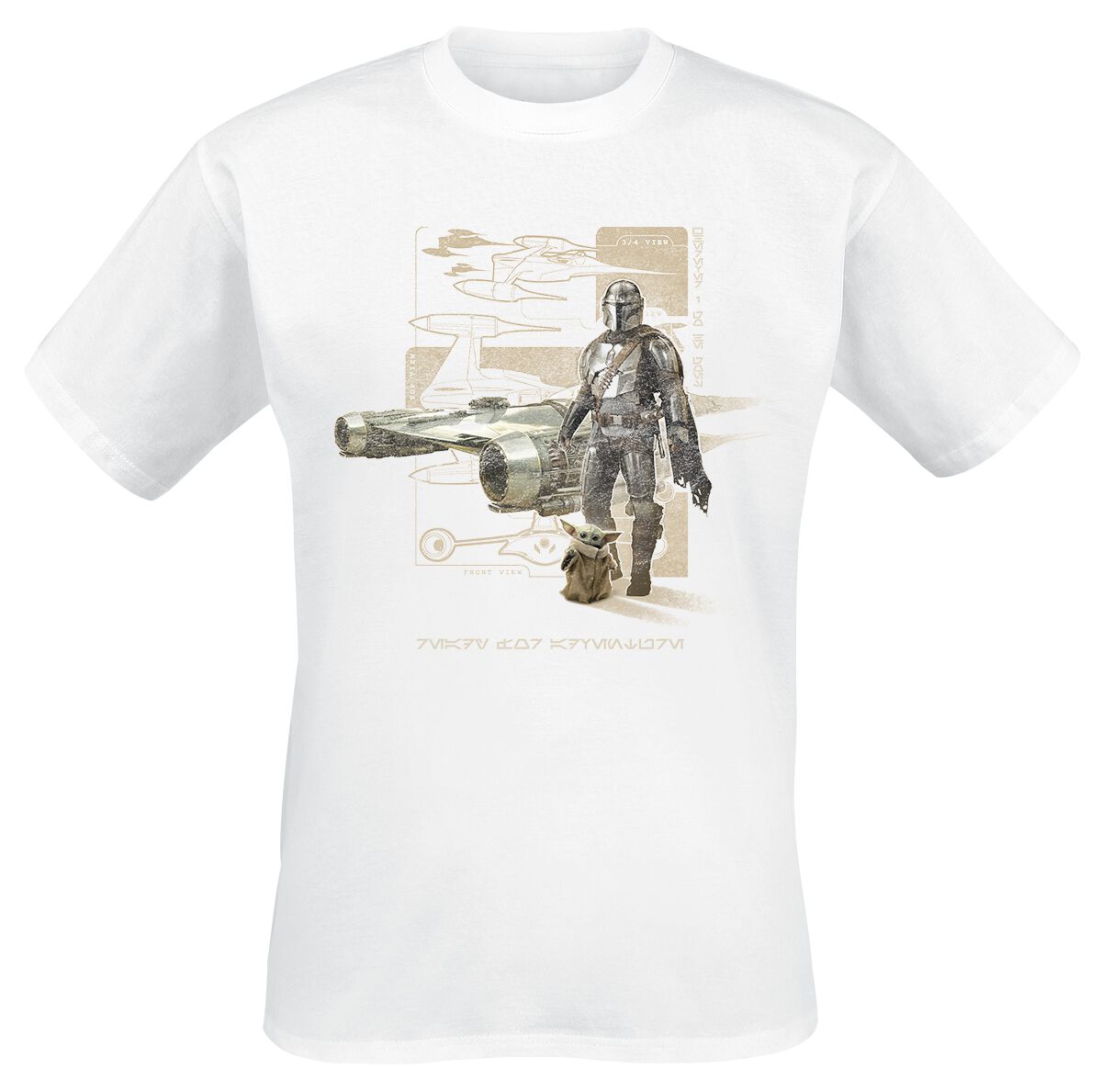 T-Shirt Manches courtes de Star Wars - The Mandalorian - Mando - S à XXL - pour Homme - blanc