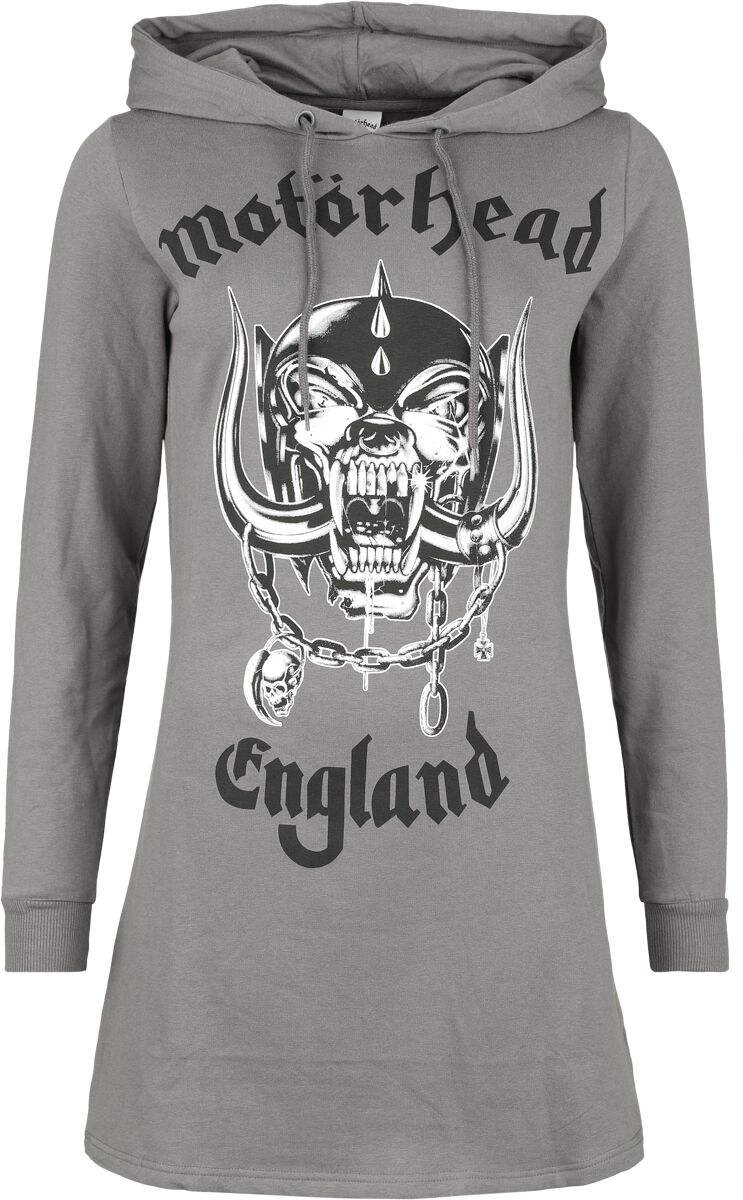 Levně Motörhead England Šaty s kapucí šedá