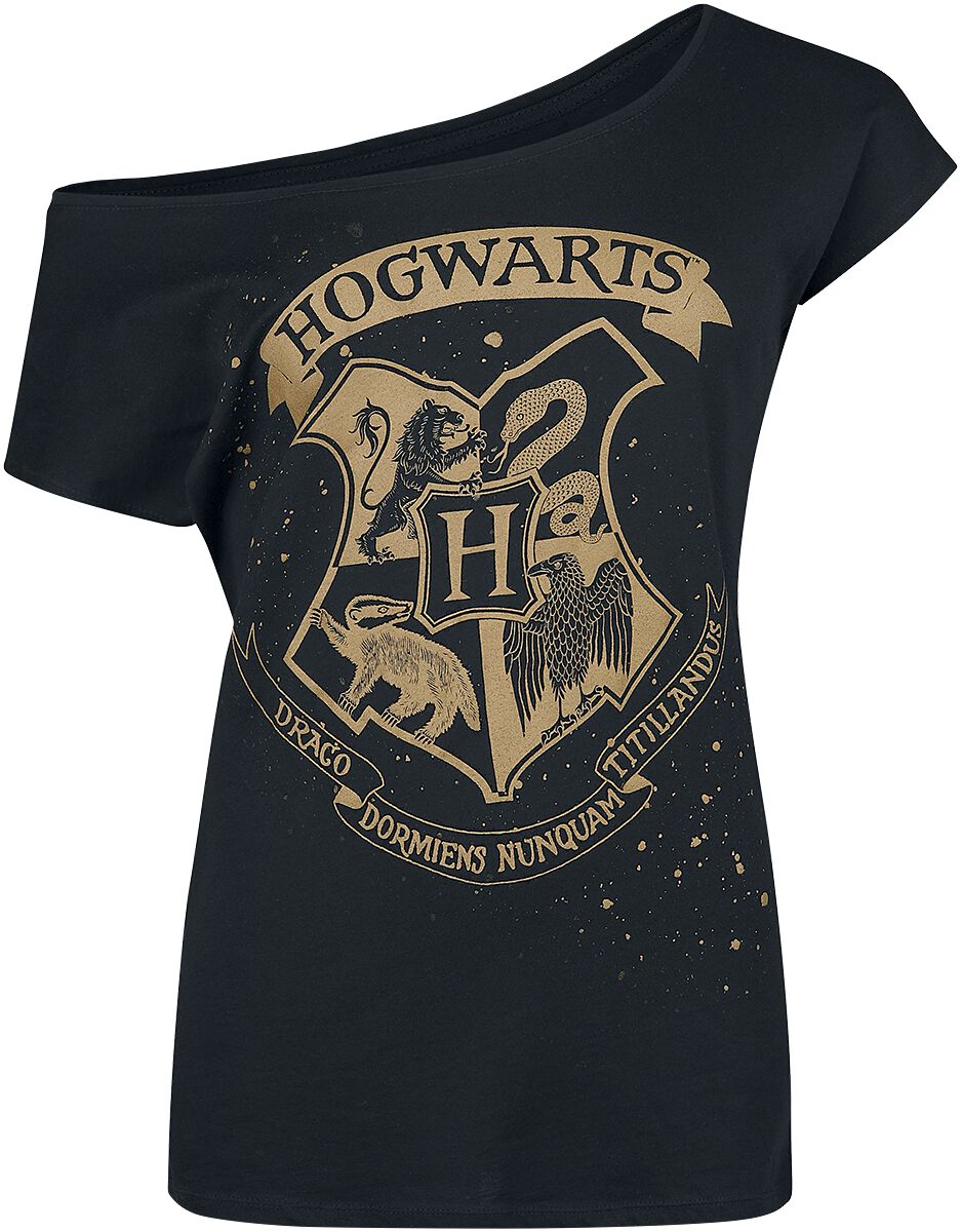 Levně Harry Potter Hogwart's Crest Dámské tričko černá