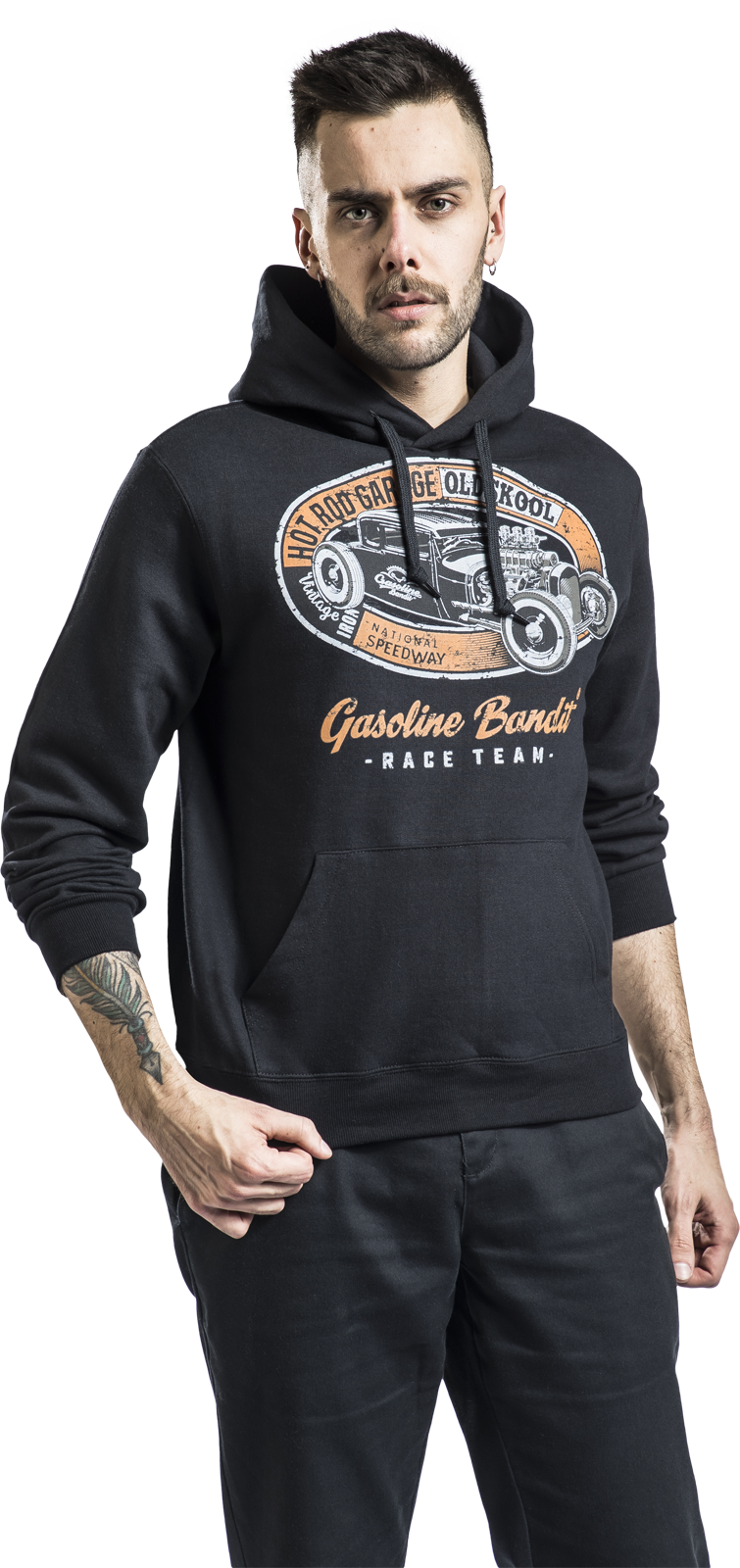 Gasoline Bandit - Rockabilly Kapuzenpullover - Hot Rod Garage - 3XL - für Männer - Größe 3XL - schwarz