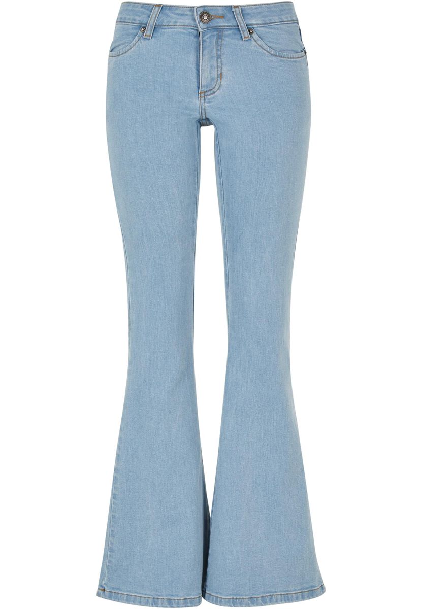 Levně Urban Classics Dámské, zvonové džíny s nízkým pásem Dámské džíny světle modrá