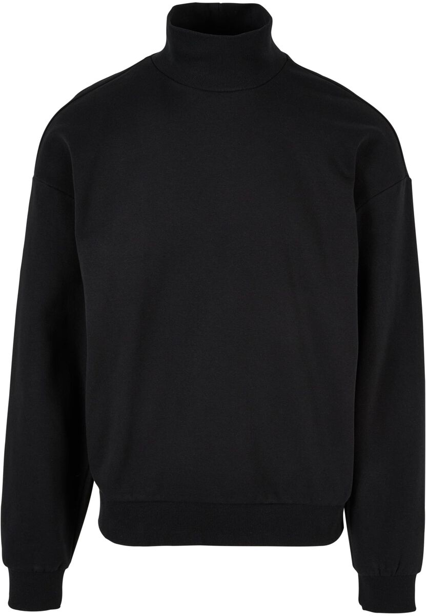 Levně Urban Classics Vroubkovaný svetr s vysokým límcem Mikina černá