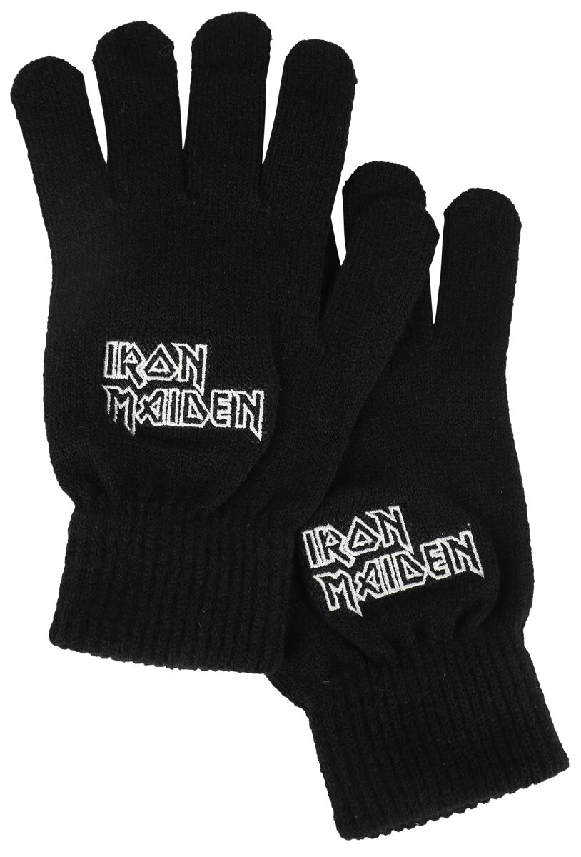 Iron Maiden Fingerhandschuhe - Logo - schwarz  - EMP exklusives Merchandise!