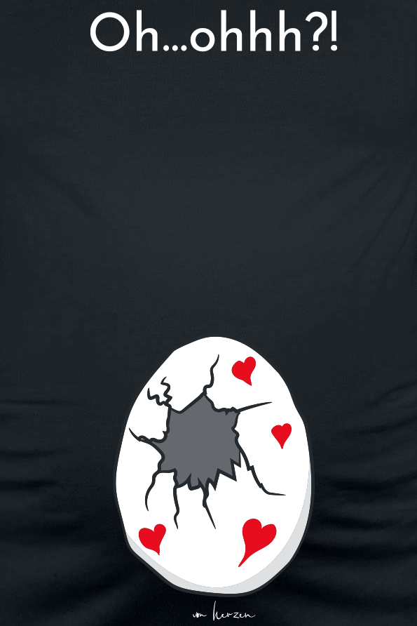 Umstandsmode T-Shirt - Oh... Ohhh? - S bis 3XL - für Damen - Größe XXL - schwarz