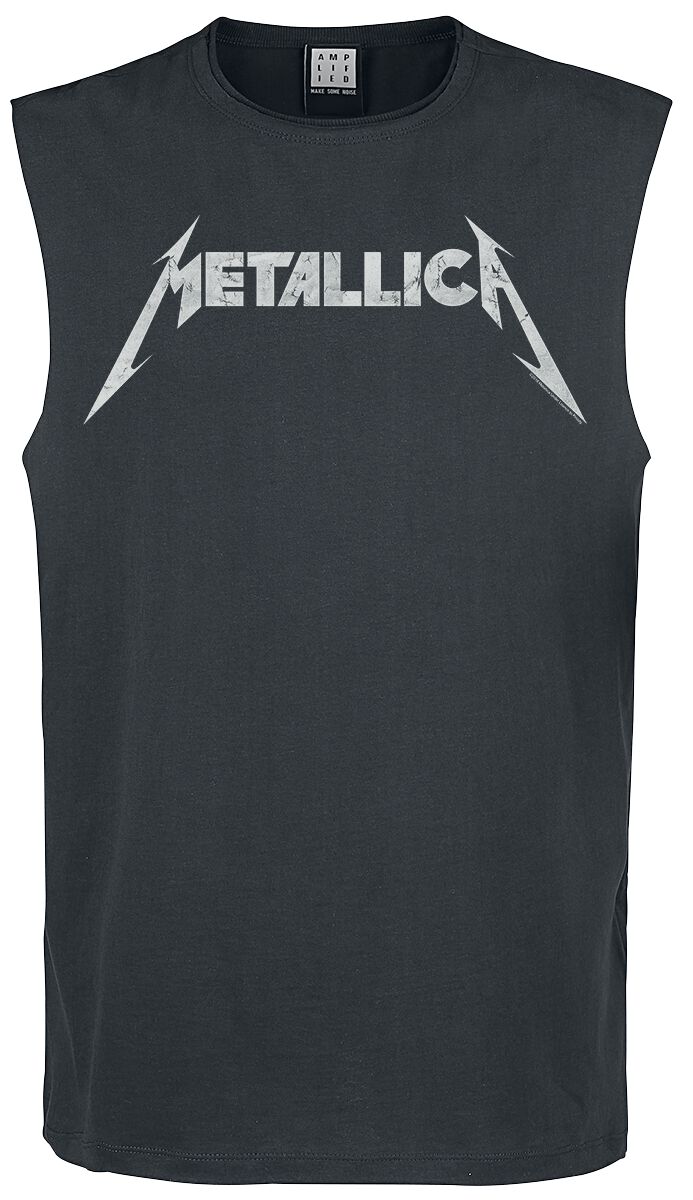 Levně Metallica Amplified Collection - Logo Tank top charcoal