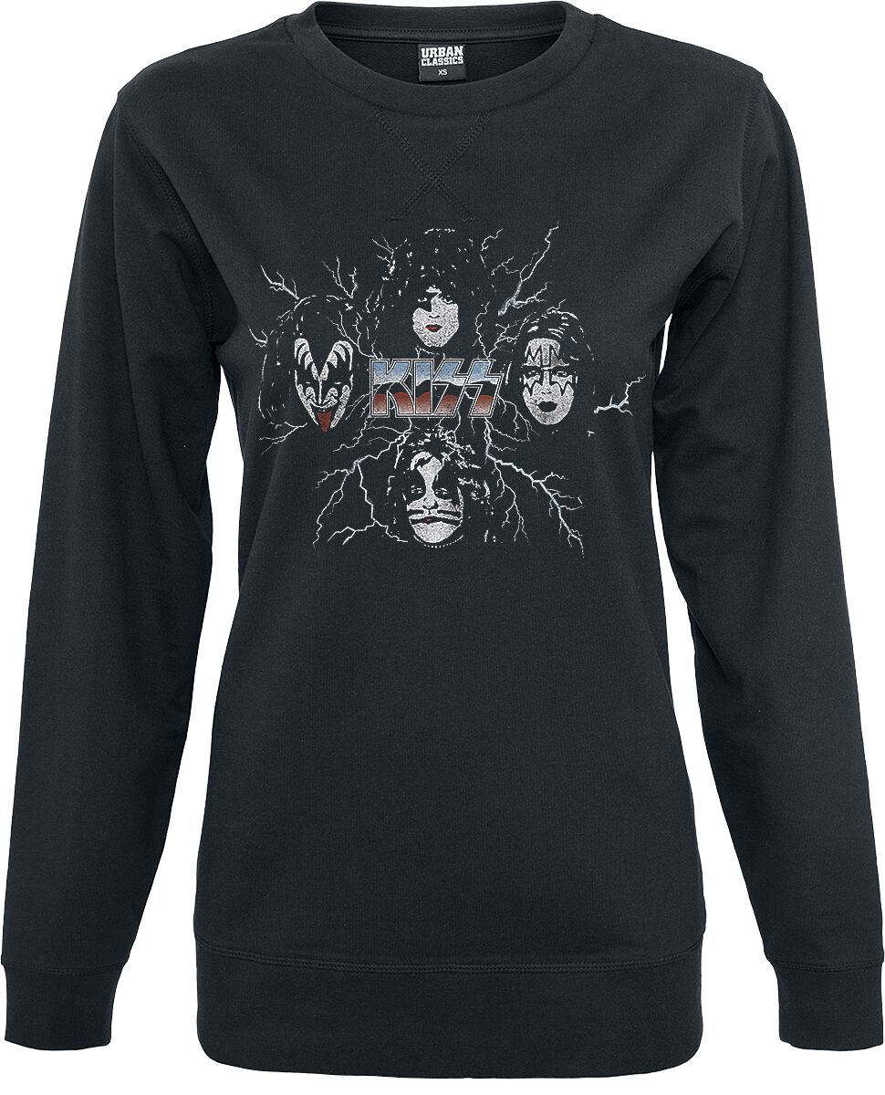 Sweat-shirt de Kiss - Rock And Roll Over Lightning - S à XL - pour Femme - noir