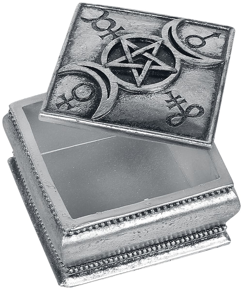 Boîte de rangement Gothic de Alchemy England - Triple Moon Spell Box - pour Unisexe - noir/argent