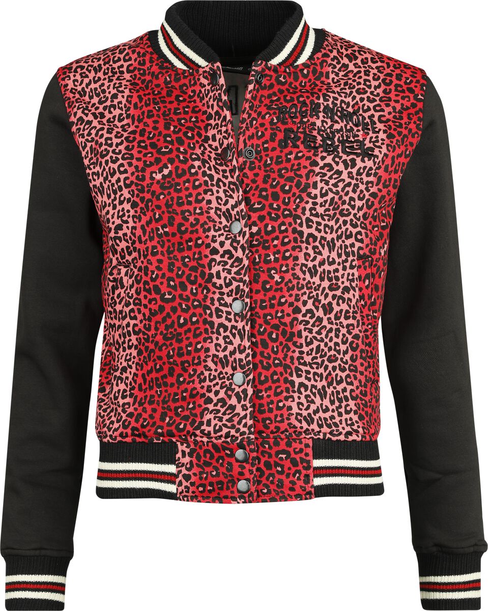 Queen Kerosin – Rockabilly Collegejacke – Rock’N Roll – XS bis XL – für Damen – Größe XS – multicolor