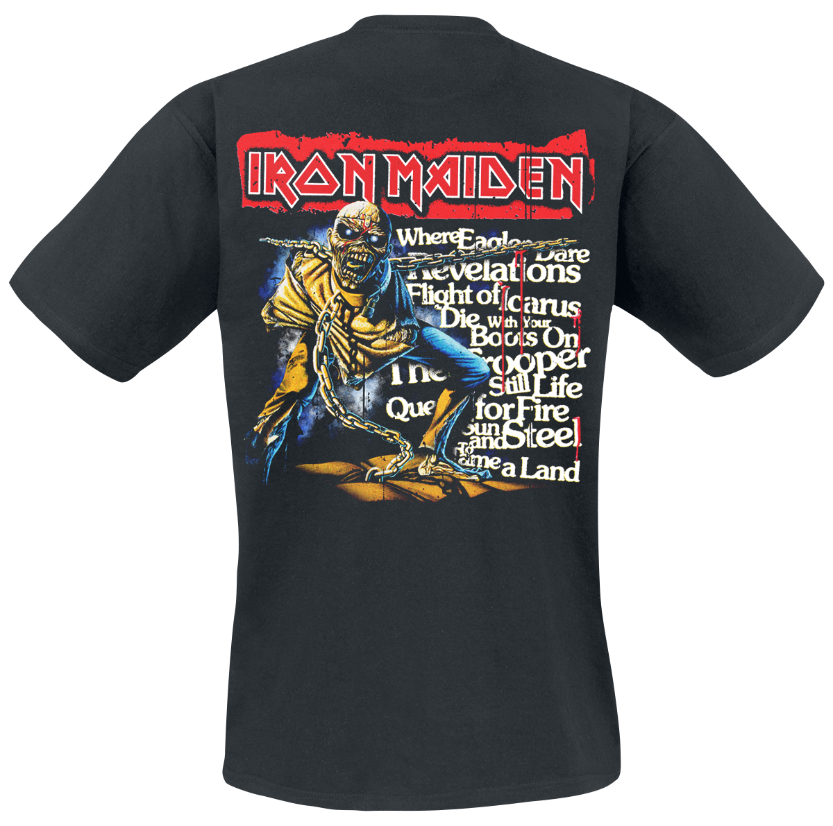 4064854951471 - POM Red Strip Logo Tracklist T-Shirt schwarz in S 4064854951471 - POM Red Strip Logo Tracklist T-Shirt schwarz in S
