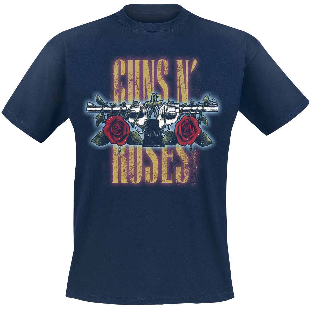 Levně Guns N' Roses Vintage Pistols Tričko námořnická modrá