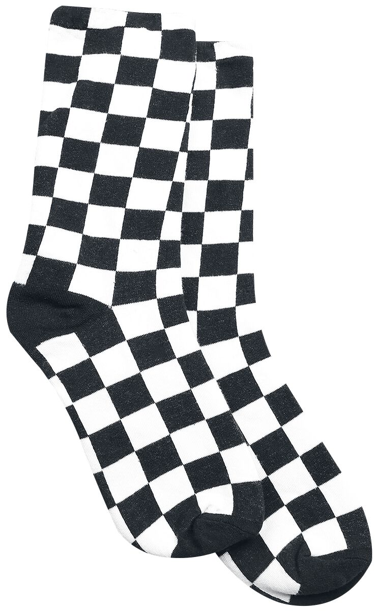 Pamela Mann - Gothic Socken - Checkerboard Ankle Socks - EU 36-41 - für Damen - Größe EU 36-41 - schwarz/weiß