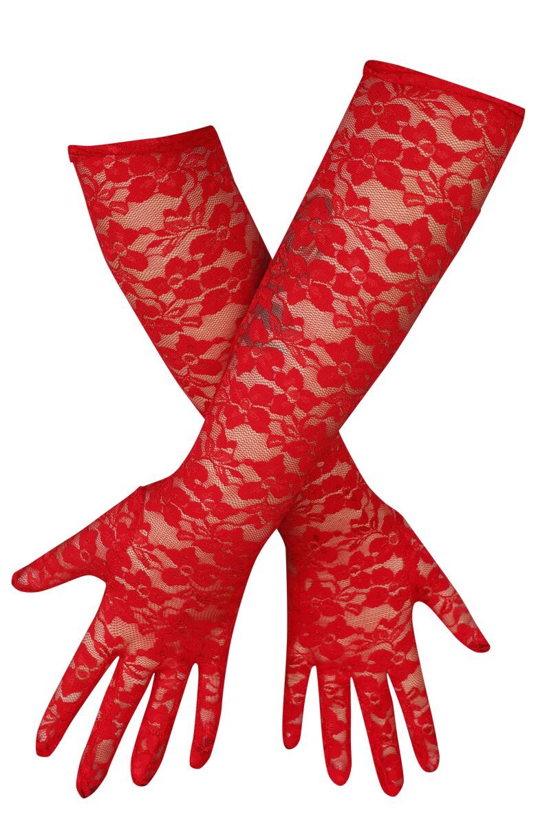Pamela Mann Lace Opera Glove Fingerhandschuhe rot