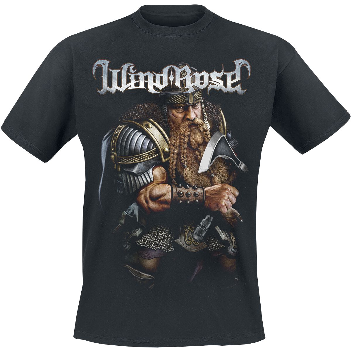 Wind Rose Dwarf T-Shirt schwarz in 4XL
