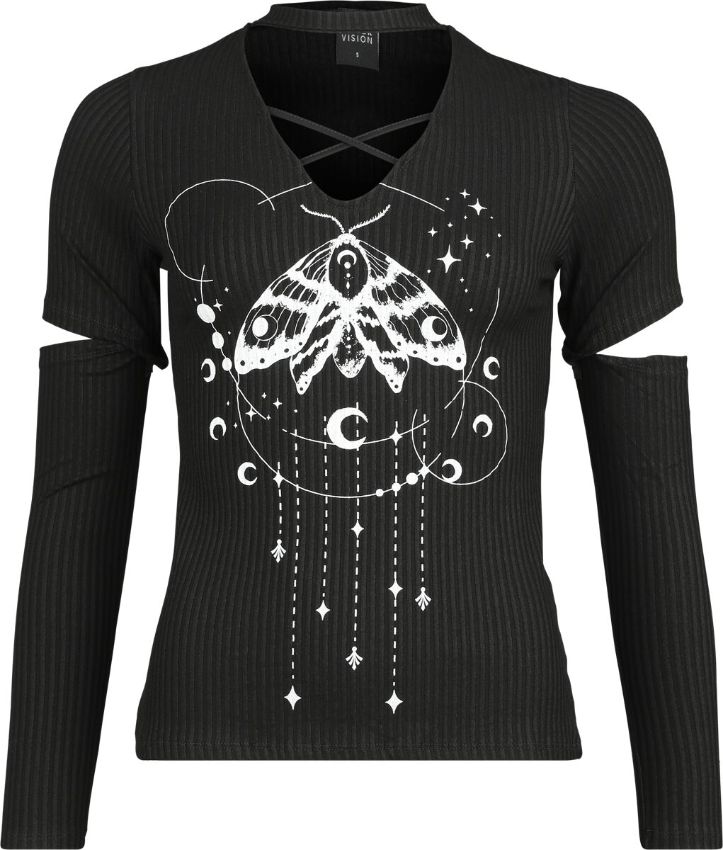 Outer Vision - Gothic Langarmshirt - Ines - S bis XXL - für Damen - Größe M - schwarz