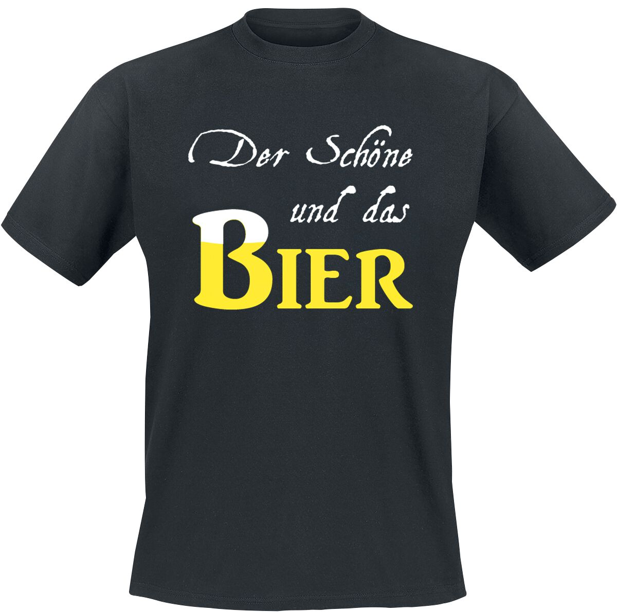 Alkohol & Party T-Shirt - Der Schöne und das Bier - S bis 5XL - für Männer - Größe 5XL - schwarz