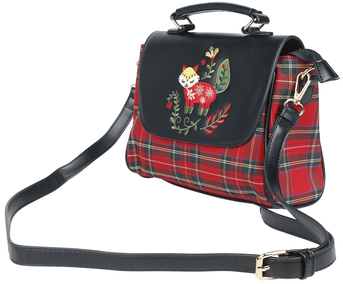 Banned Retro Handtasche - Scandi Fox - für Damen - schwarz/multicolor