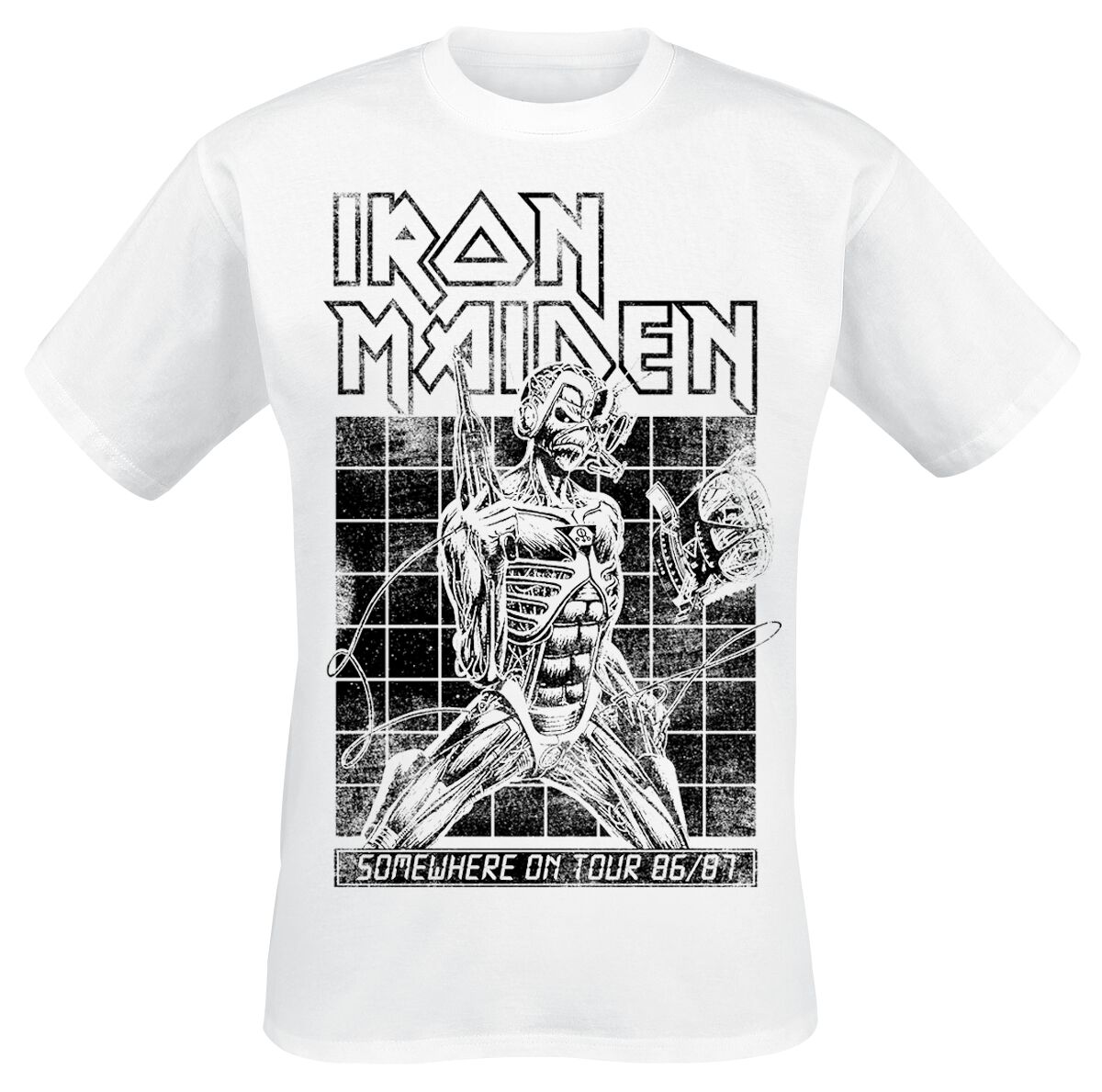 Iron Maiden T-Shirt - Sit Tour 86/87 - S bis 4XL - für Männer - Größe 4XL - weiß  - Lizenziertes Merchandise!