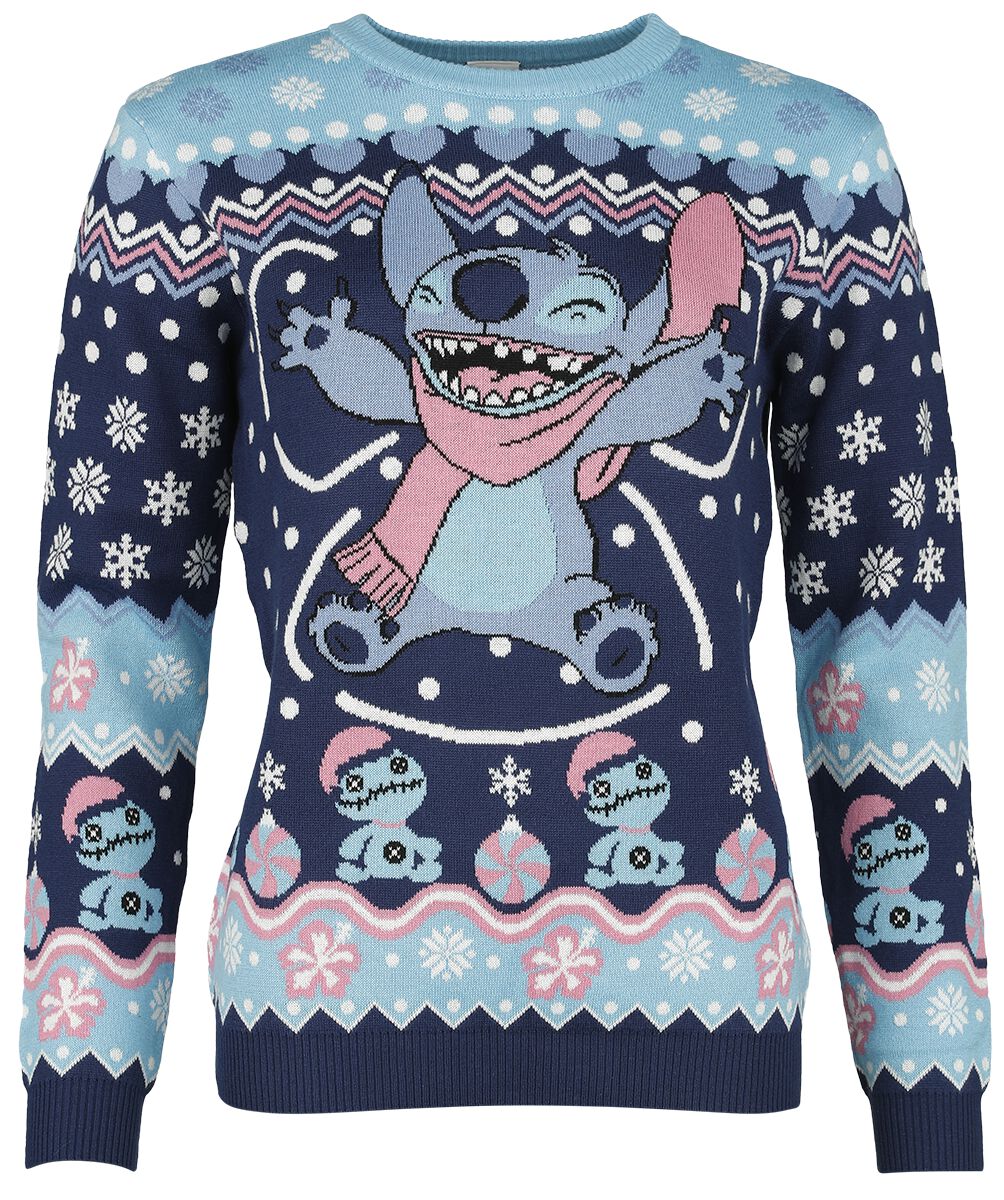Lilo & Stitch - Disney Weihnachtspullover - Snow Angel - S bis XXL - für Damen - Größe XXL - multicolor  - EMP exklusives Merchandise!