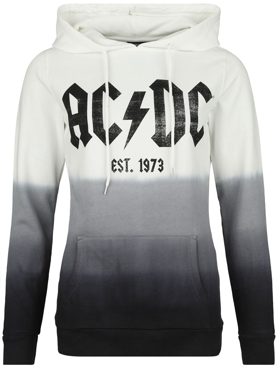 AC/DC Logo Kapuzenpullover weiß schwarz in S