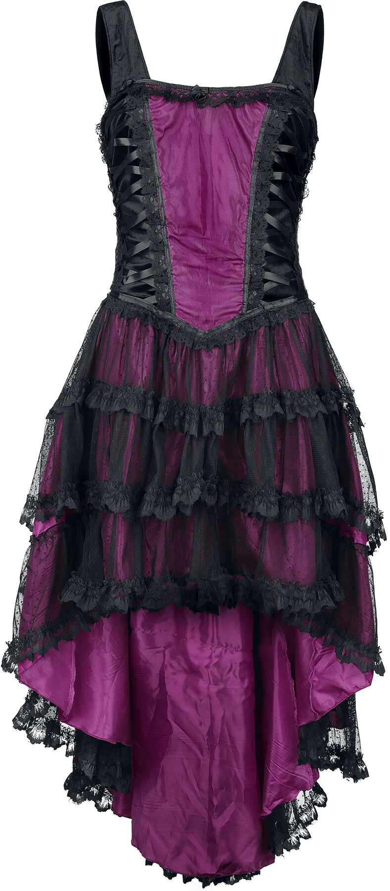 Levně Sinister Gothic Šaty Mullet Šaty cerná/ružová