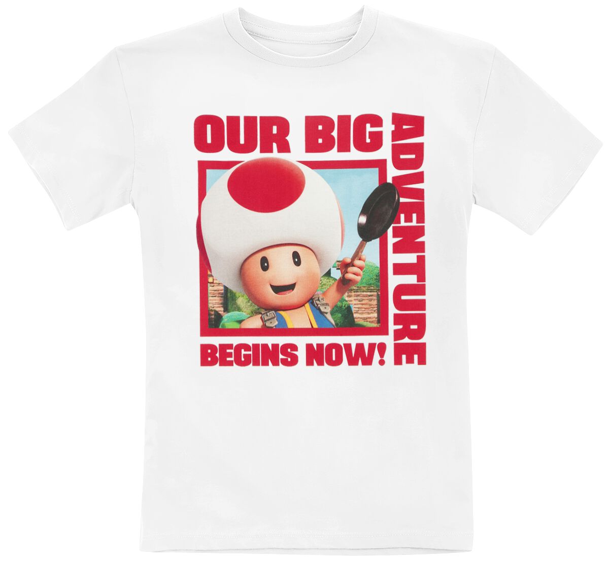 Image of T-Shirt Gaming di Super Mario - Kids - Toad - Our Big Adventure! - 140 - ragazzi & ragazze - bianco