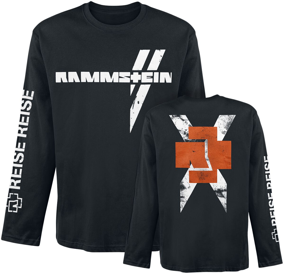 Rammstein Langarmshirt - Weißes Kreuz - M bis XL - für Männer - Größe L - schwarz  - Lizenziertes Merchandise!