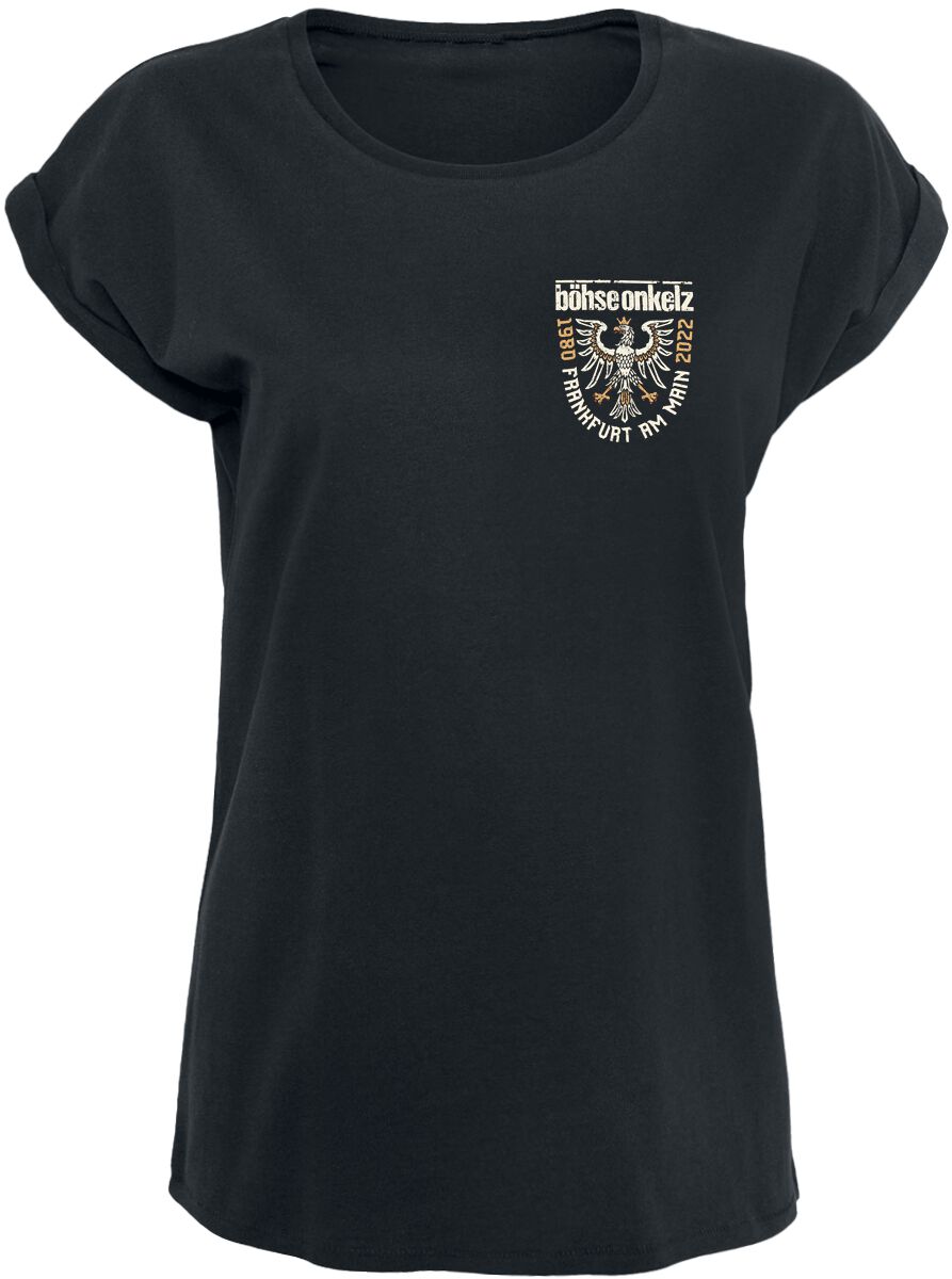 Böhse Onkelz T-Shirt – Frankfurter Adler – S bis M – für Damen – Größe S – schwarz  – Lizenziertes Merchandise!