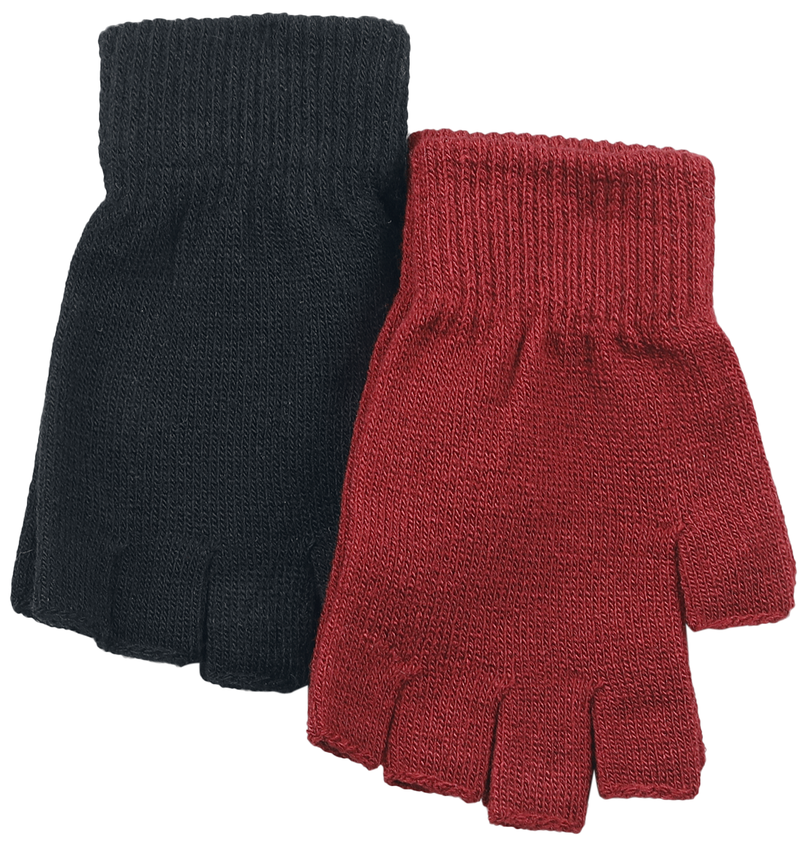 Black Premium by EMP  Fingerless gloves - Double pack of gloves - for Women - bordeaux-black