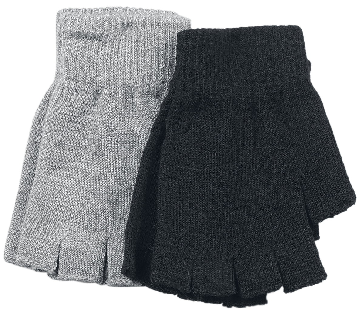 Black Premium by EMP  Fingerless gloves - Double pack of gloves - for Women - grey-black