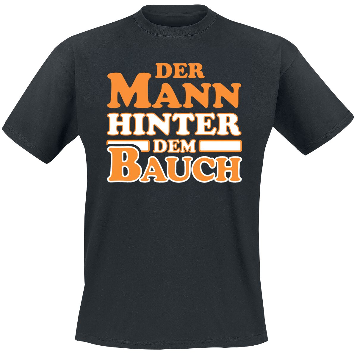 Sprüche T-Shirt – Der Mann hinter dem Bauch – S – für Männer – Größe S – schwarz