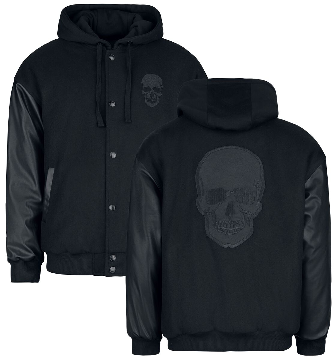 Black Premium by EMP Collegejacke - Collegejacket With Faux Leather Details - S bis XXL - für Männer - Größe S - schwarz