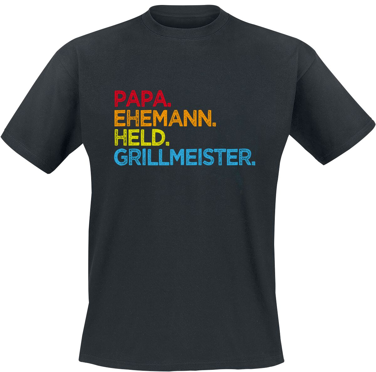 Familie & Freunde T-Shirt - Papa. Ehemann. Held. Grillmeister - S bis 5XL - für Männer - Größe S - schwarz