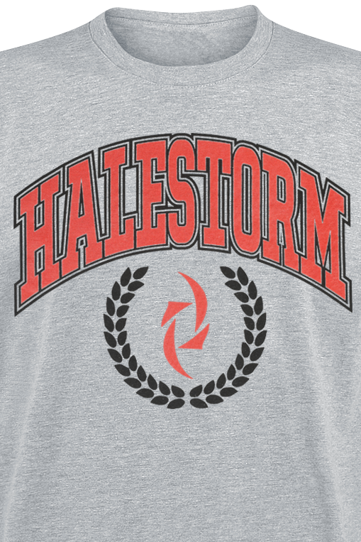 Halestorm T-Shirt - Varsity Logo - S bis XL - für Männer - Größe S - grau meliert  - Lizenziertes Merchandise!