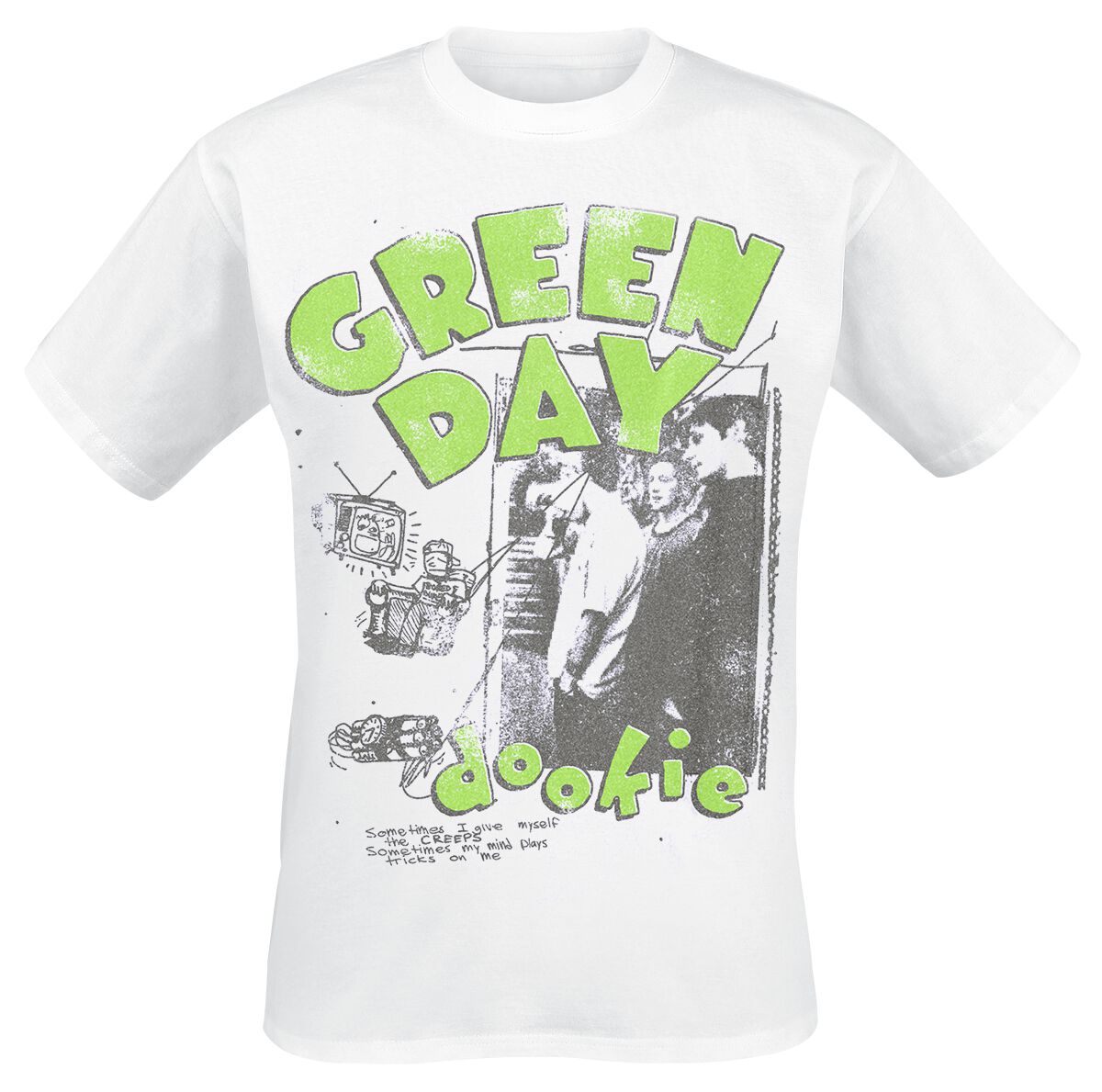 T-Shirt Manches courtes de Green Day - Basket Case Photo - S à XXL - pour Homme - blanc