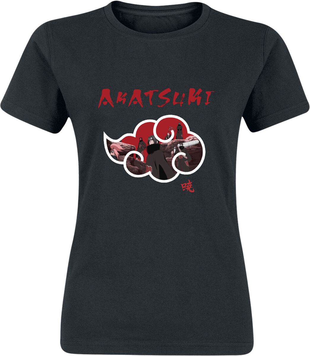 T-Shirt Manches courtes de Naruto - Akatsuki - S à XXL - pour Femme - noir