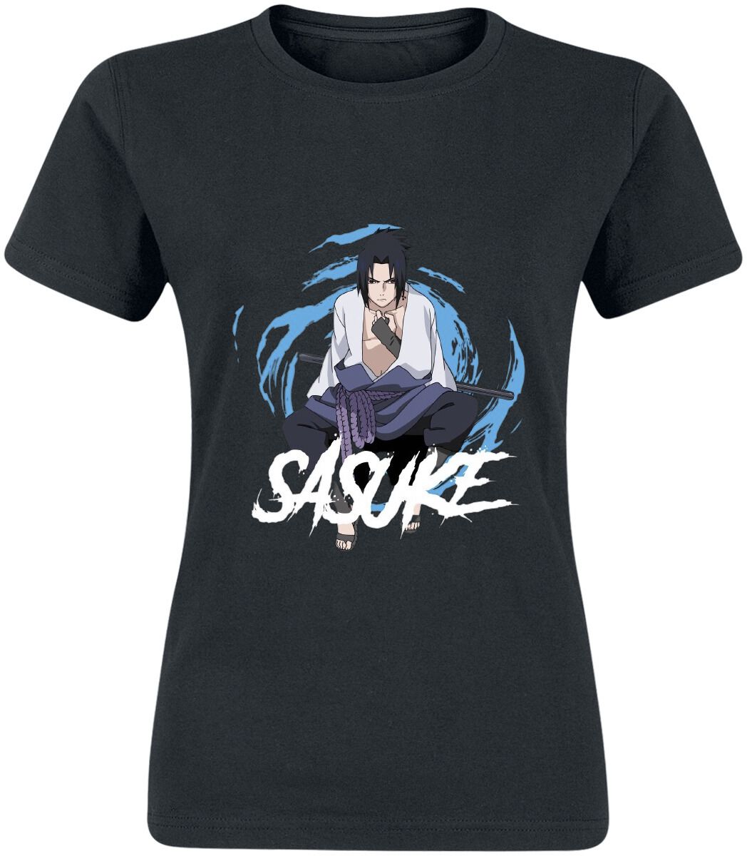 T-Shirt Manches courtes de Naruto - Sasuke - S à XXL - pour Femme - noir