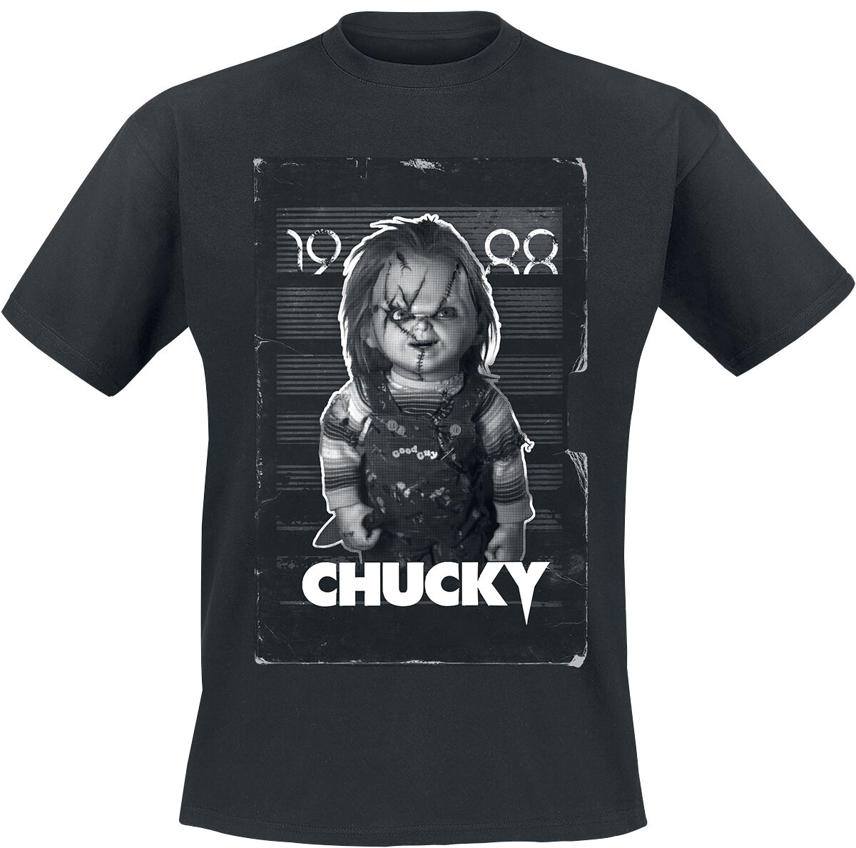 Chucky T-Shirt - VHS Cover - S bis L - für Männer - Größe M - schwarz  - Lizenzierter Fanartikel