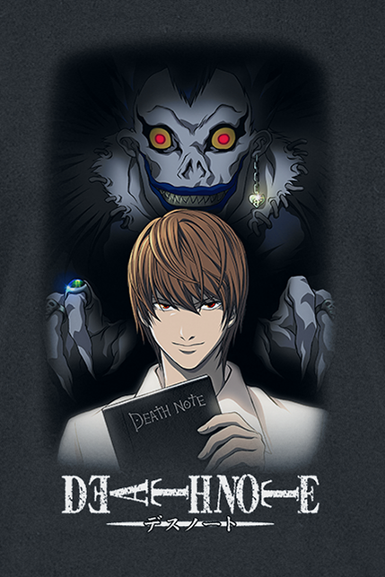 Death Note - Anime T-Shirt - Ryuk Behind The Death - S bis L - für Damen - Größe S - schwarz  - Lizenzierter Fanartikel