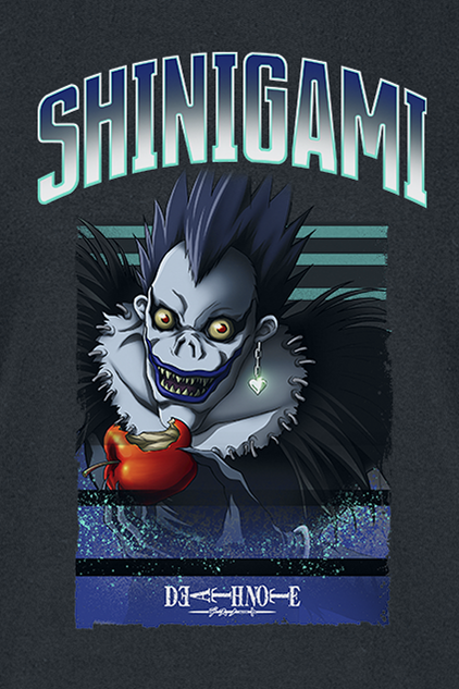 Death Note - Anime T-Shirt - Shinigami - S bis XL - für Damen - Größe S - schwarz  - Lizenzierter Fanartikel
