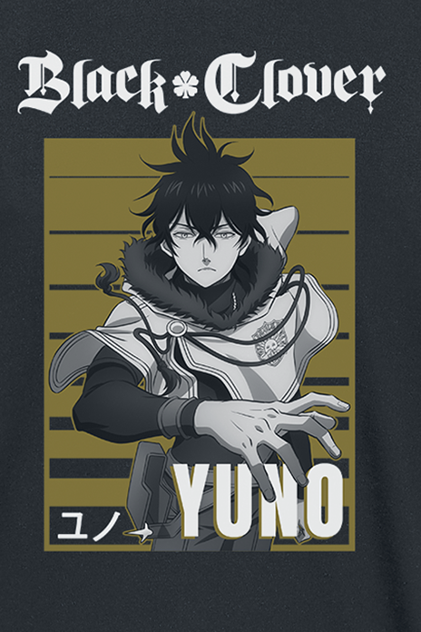 Black Clover - Anime T-Shirt - Yuno - S bis XXL - für Männer - Größe S - schwarz  - Lizenzierter Fanartikel