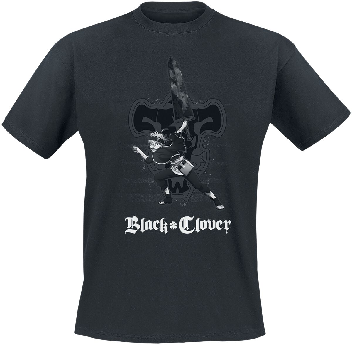 Black Clover - Anime T-Shirt - Mono Clover - S bis XL - für Männer - Größe XL - schwarz  - Lizenzierter Fanartikel