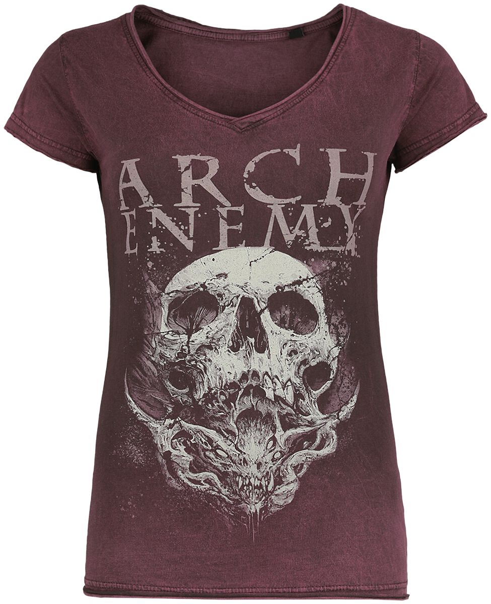 Image of T-Shirt di Arch Enemy - The Virus - S a XXL - Donna - rosso vino