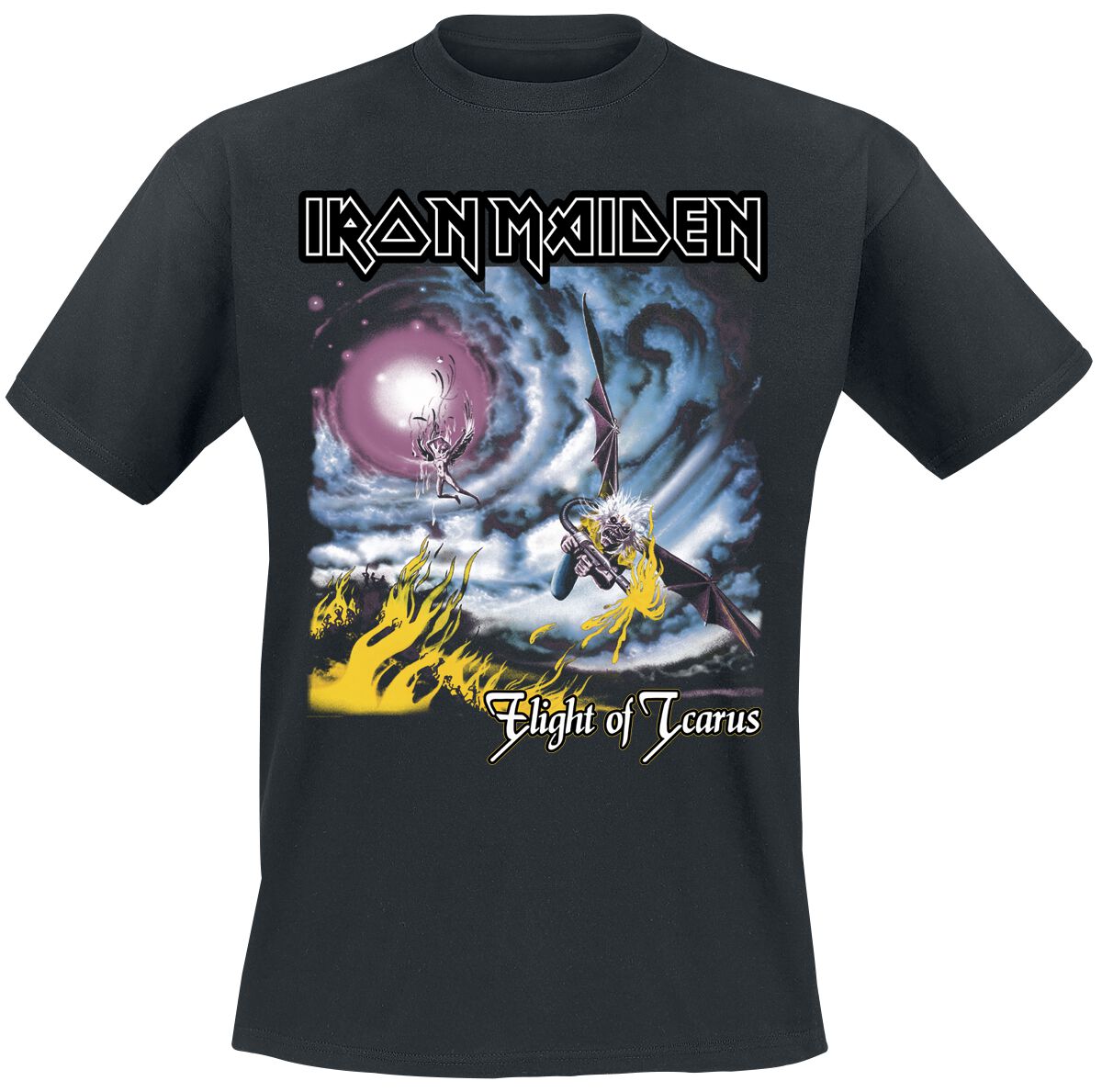 Iron Maiden T-Shirt - Flight Of Icarus - Four Colour - S bis 4XL - für Männer - Größe L - schwarz  - Lizenziertes Merchandise!