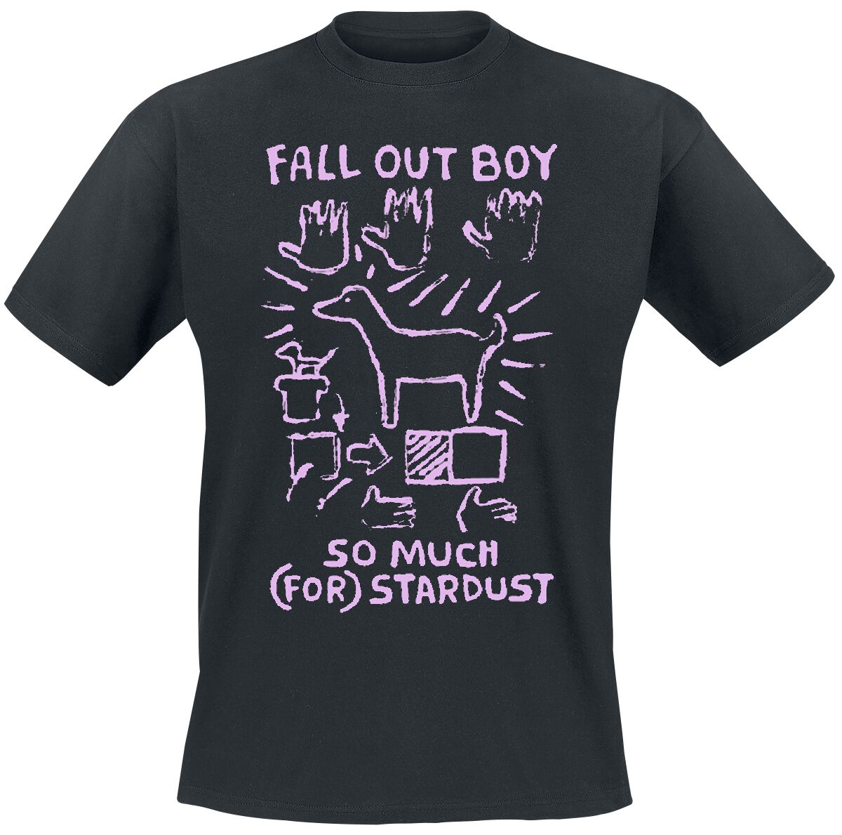 Fall Out Boy T-Shirt - Pink Dog So Much Stardust - S bis L - für Männer - Größe M - schwarz  - Lizenziertes Merchandise!