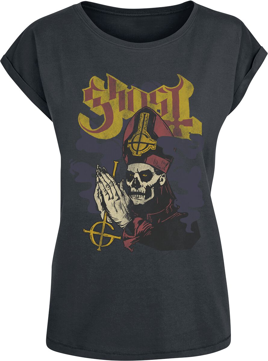 Levně Ghost Prayer Hands V2 Dámské tričko charcoal