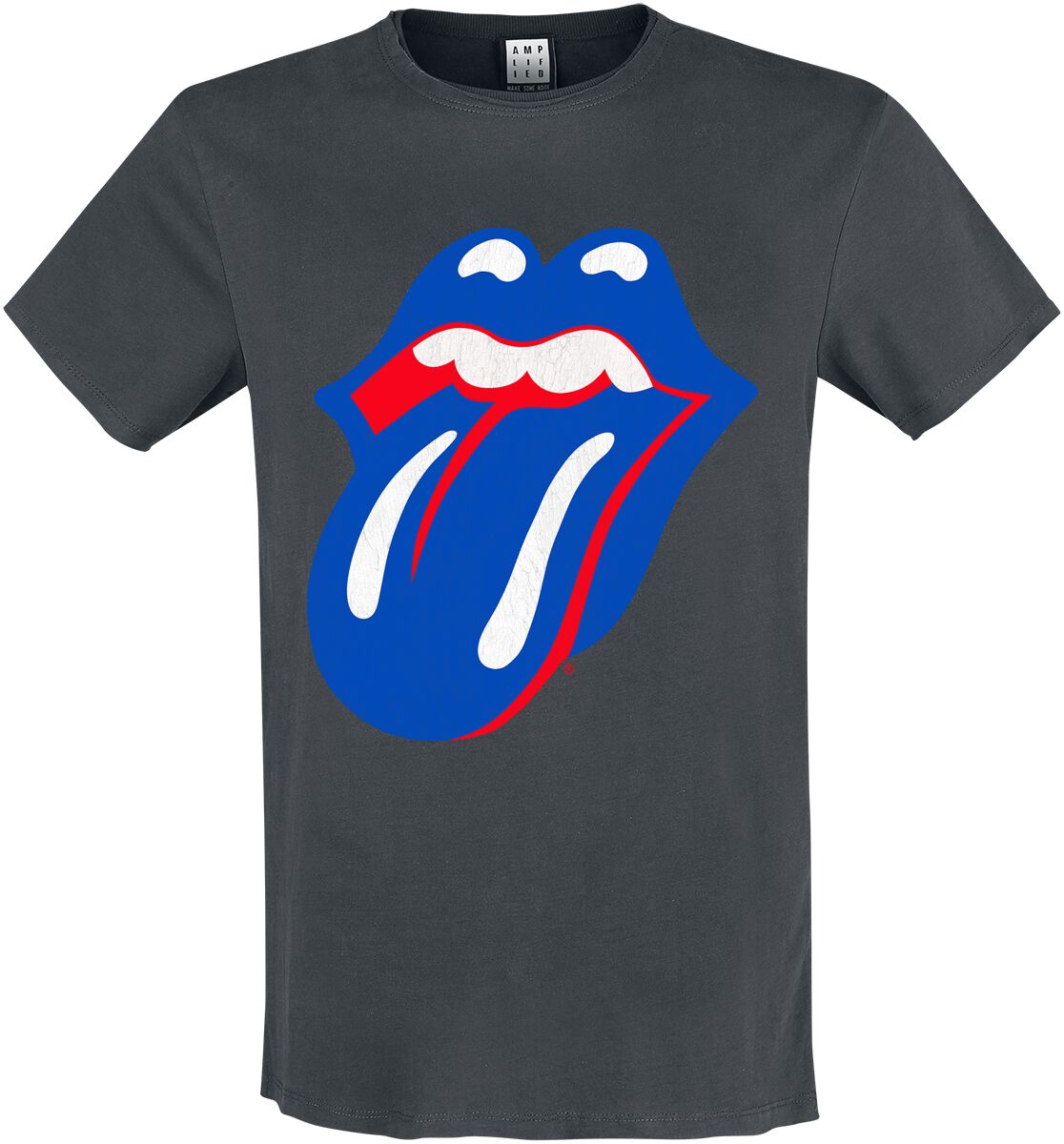 The Rolling Stones T-Shirt - Amplified Collection - Blue & Lonesome - S bis L - für Männer - Größe S - charcoal  - Lizenziertes Merchandise!