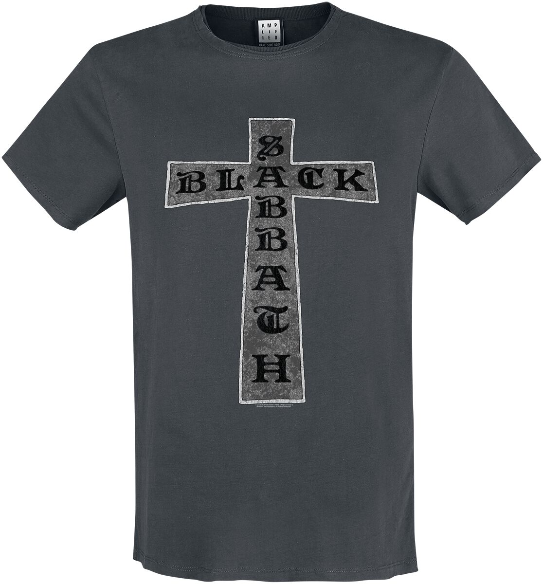 Black Sabbath T-Shirt - Amplified Collection - Cross - S - für Männer - Größe S - charcoal  - Lizenziertes Merchandise!