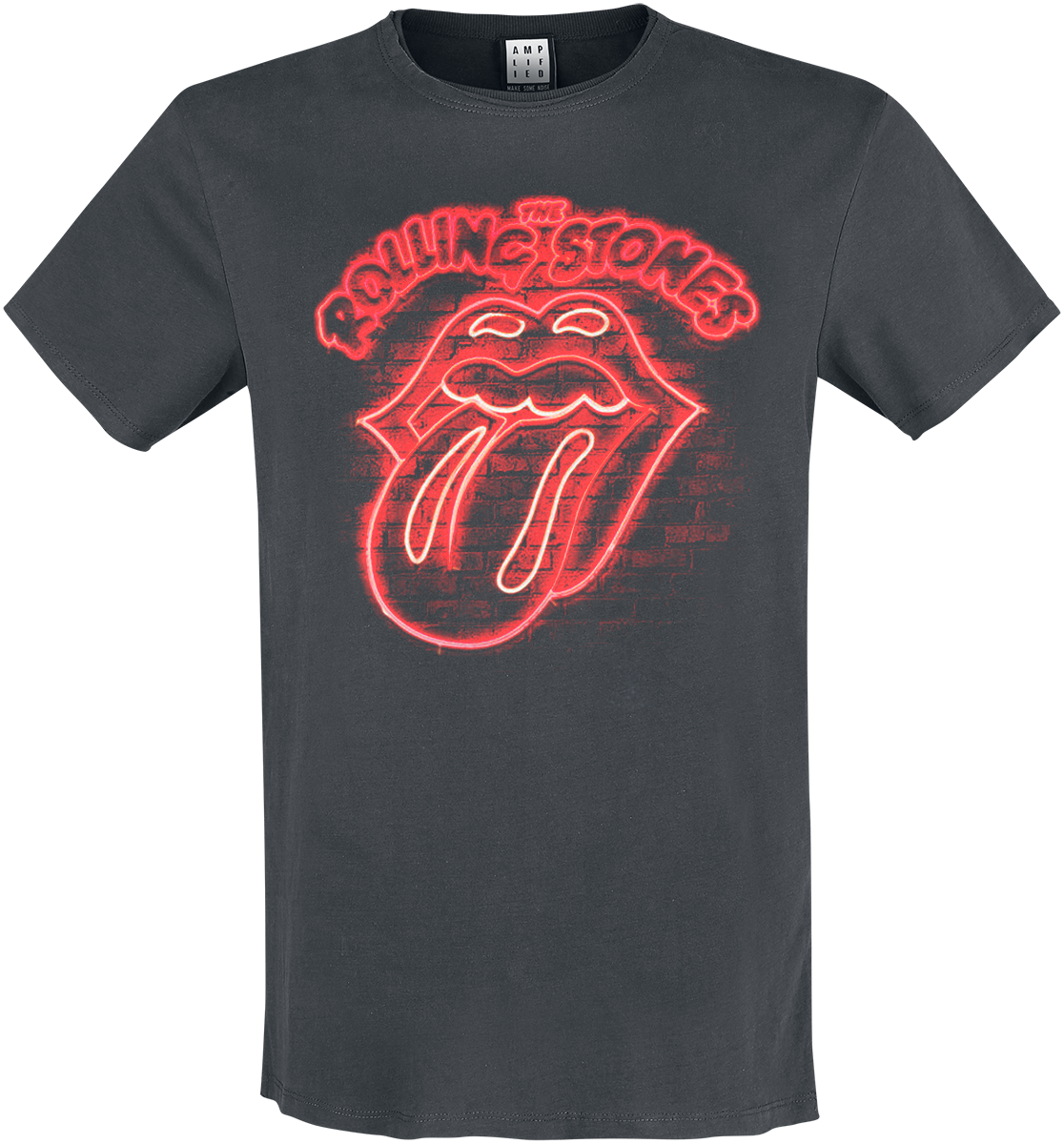 The Rolling Stones - Amplified Collection - Neon Light - T-Shirt - charcoal