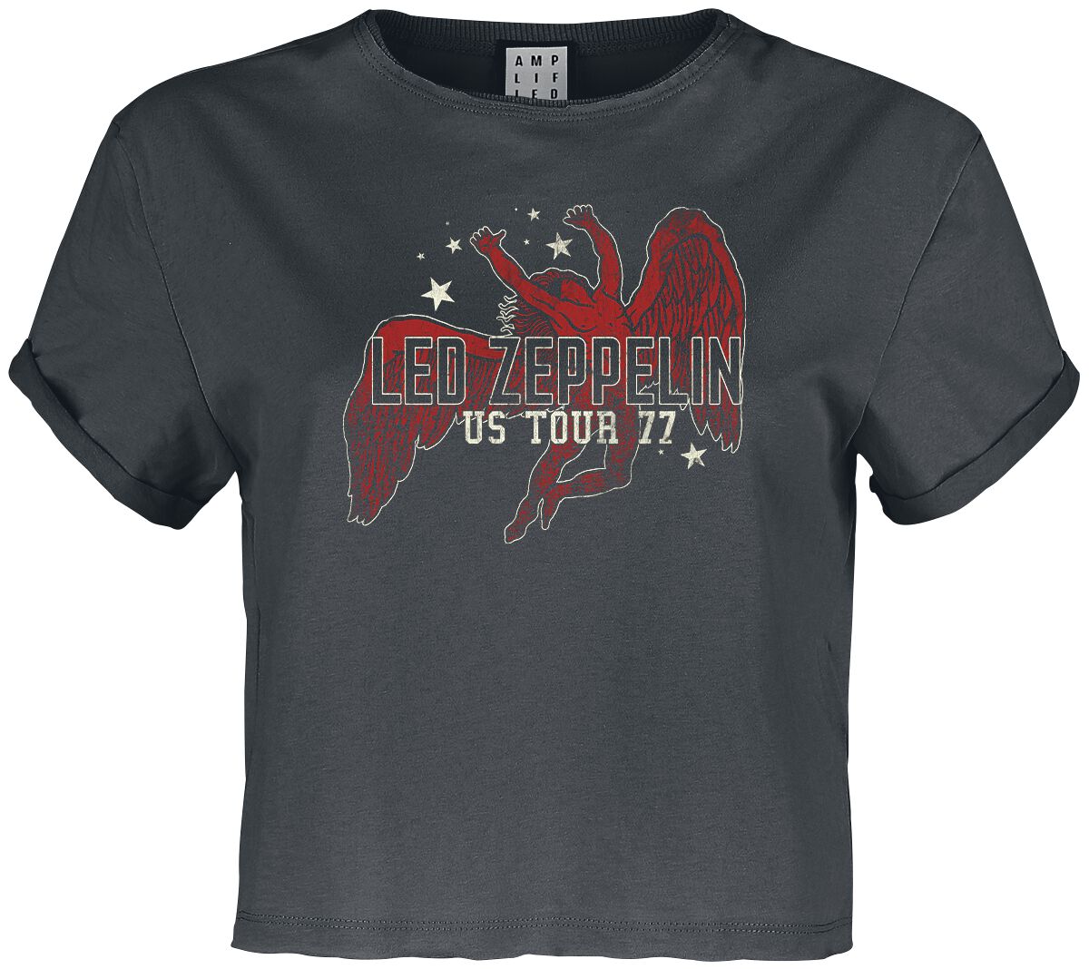 Levně Led Zeppelin Amplified Collection - Icarus Dámské tričko charcoal